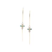 YELLOW GOLD AND MULTIGEM HOOP EARRINGS