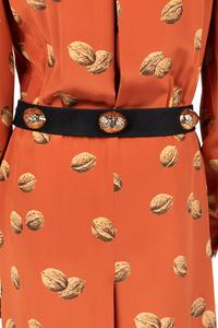 Two Boutique Valentino Outfits, Including a Walnut Dress Ensemble and Black Pant Suit, 1970s
