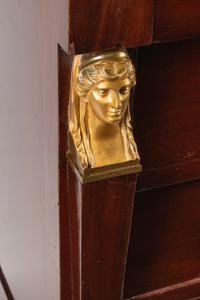 An Empire Style Gilt Bronze Mounted Mahogany Marble-Top Commode