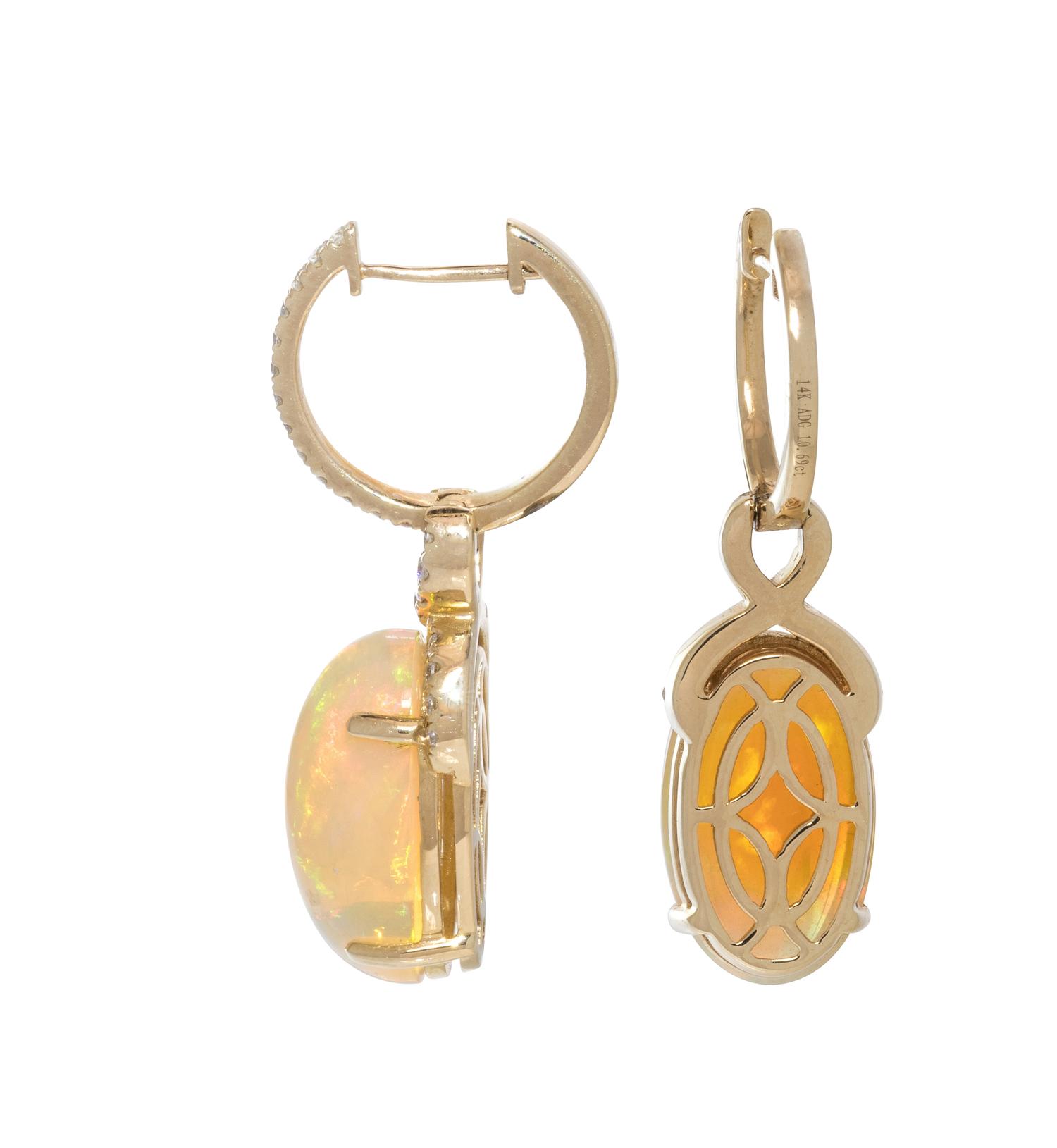 OPAL AND DIAMOND EARRINGS