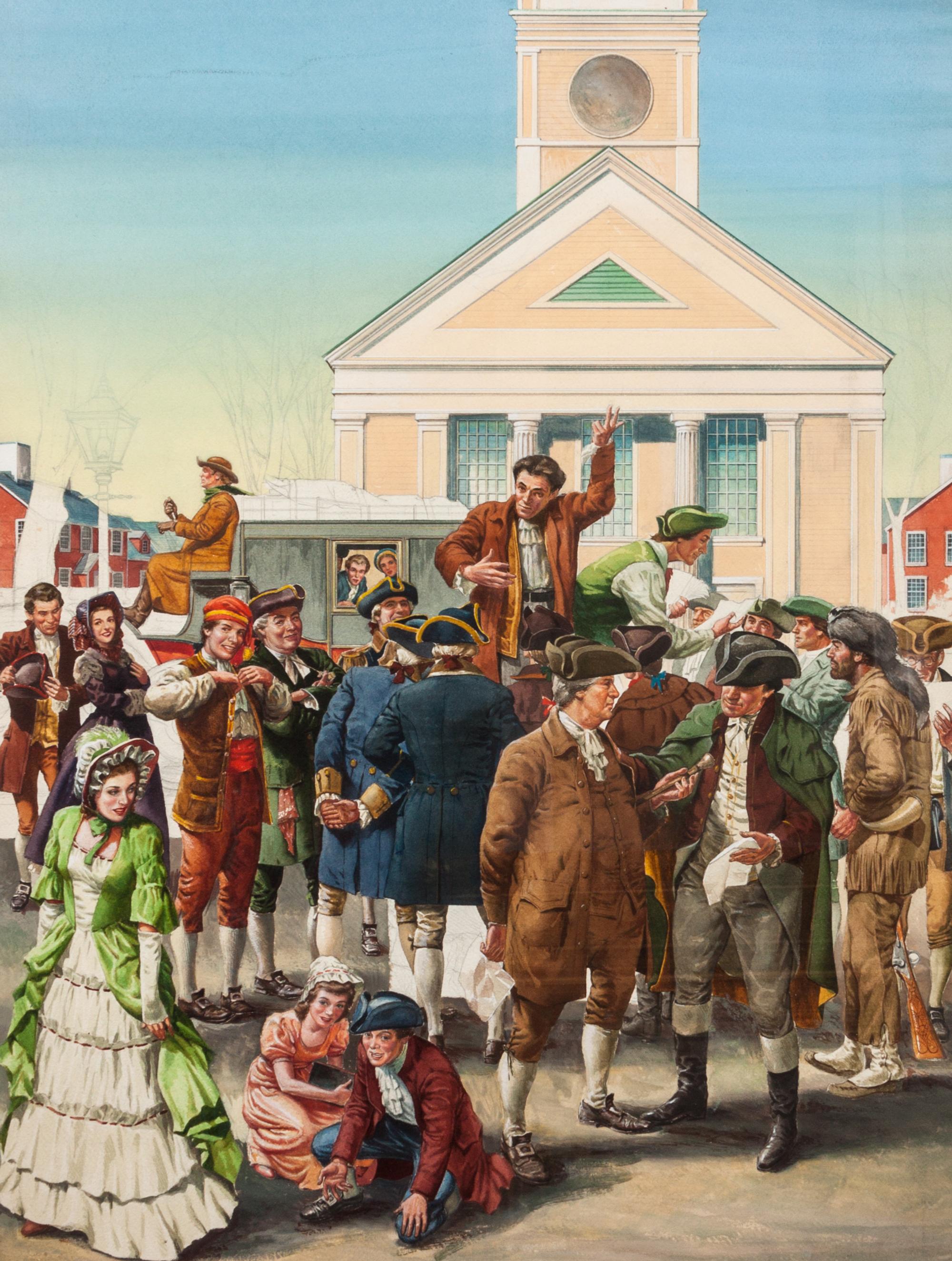 Reynold Brown, (American, 1917-1991), Freedom of Speech, together with a prepatory sketch