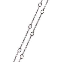 BLACKENED SILVER AND COLORED DIAMOND LONGCHAIN NECKLACE