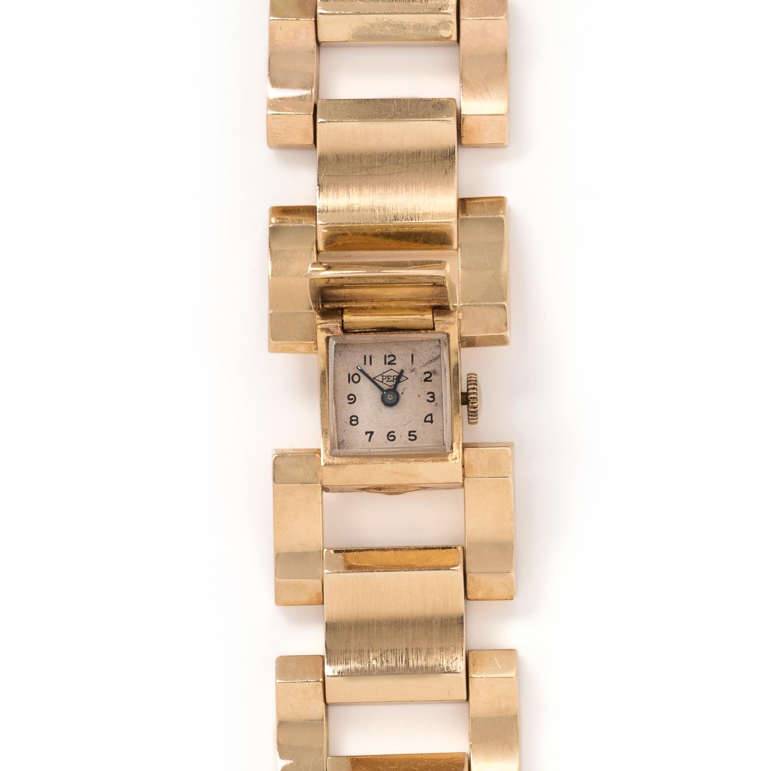 PERY, 14K YELLOW GOLD SURPRISE WRISTWATCH