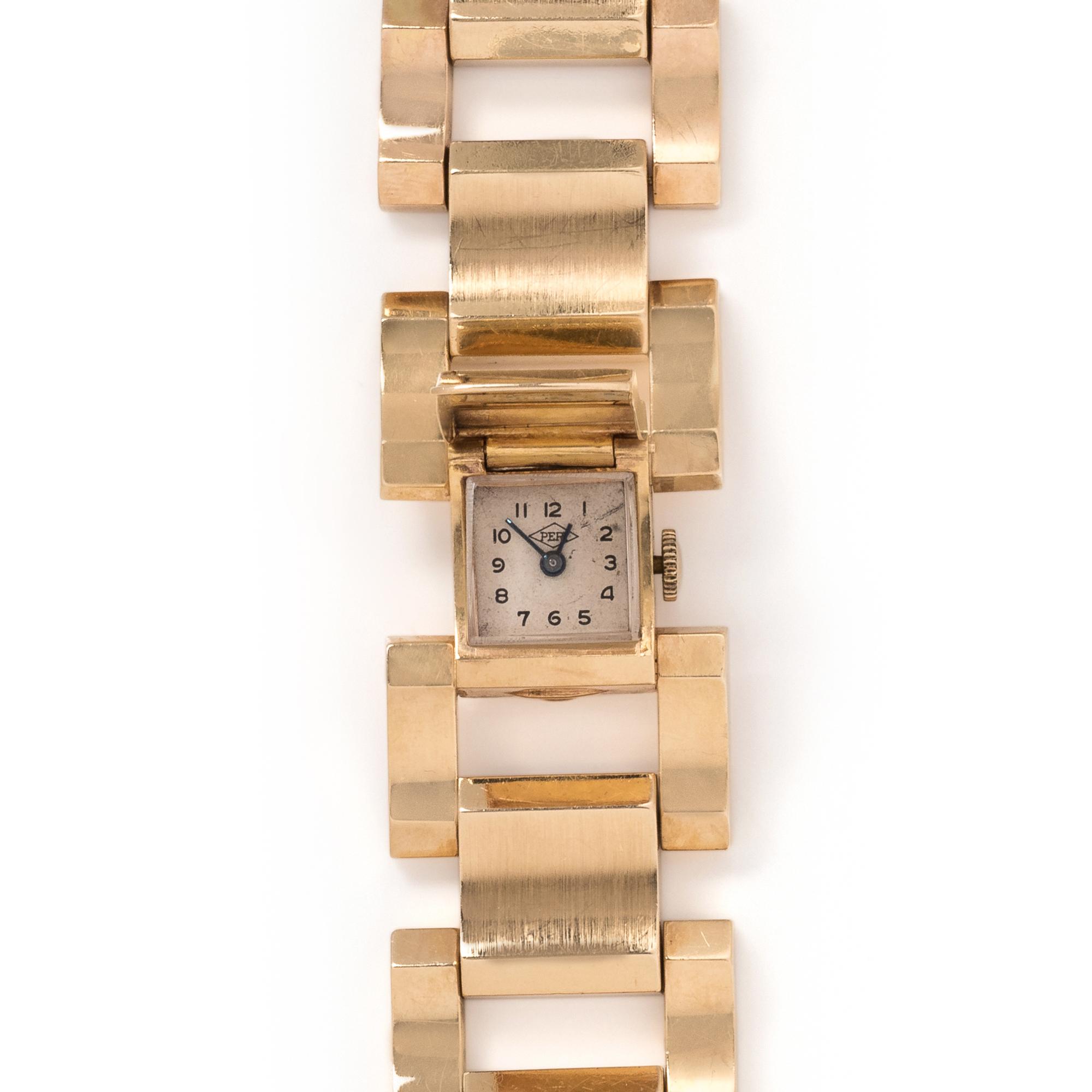 PERY, 14K YELLOW GOLD SURPRISE WRISTWATCH