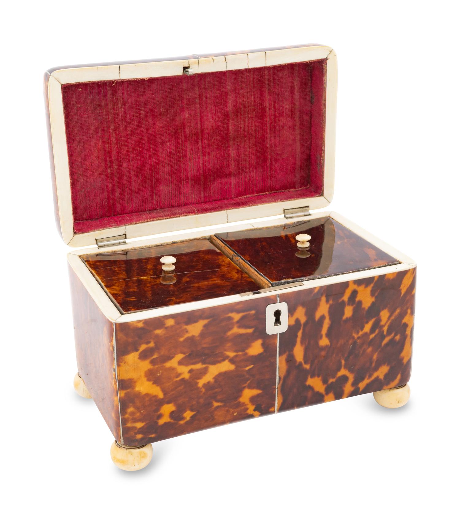 A George III Tortoiseshell Tea Caddy