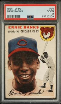 A 1954 Topps Ernie Banks Rookie Baseball Card No. 94 (PSA 2 GOOD)