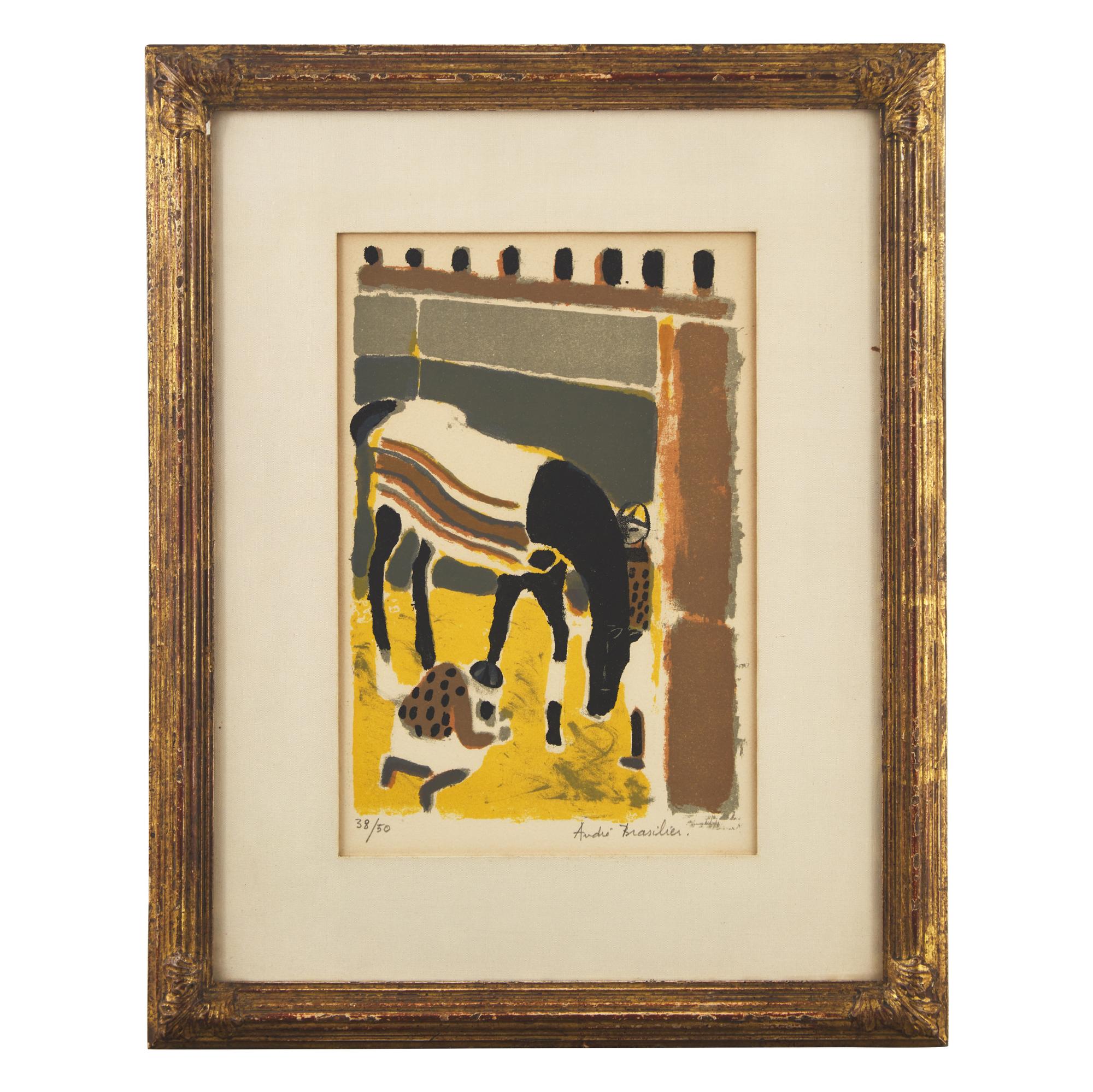 André Brasilier (French, b. 1929) — Le Maréchal Ferrant and Jockeys sur la Neige , 1963 (two works)