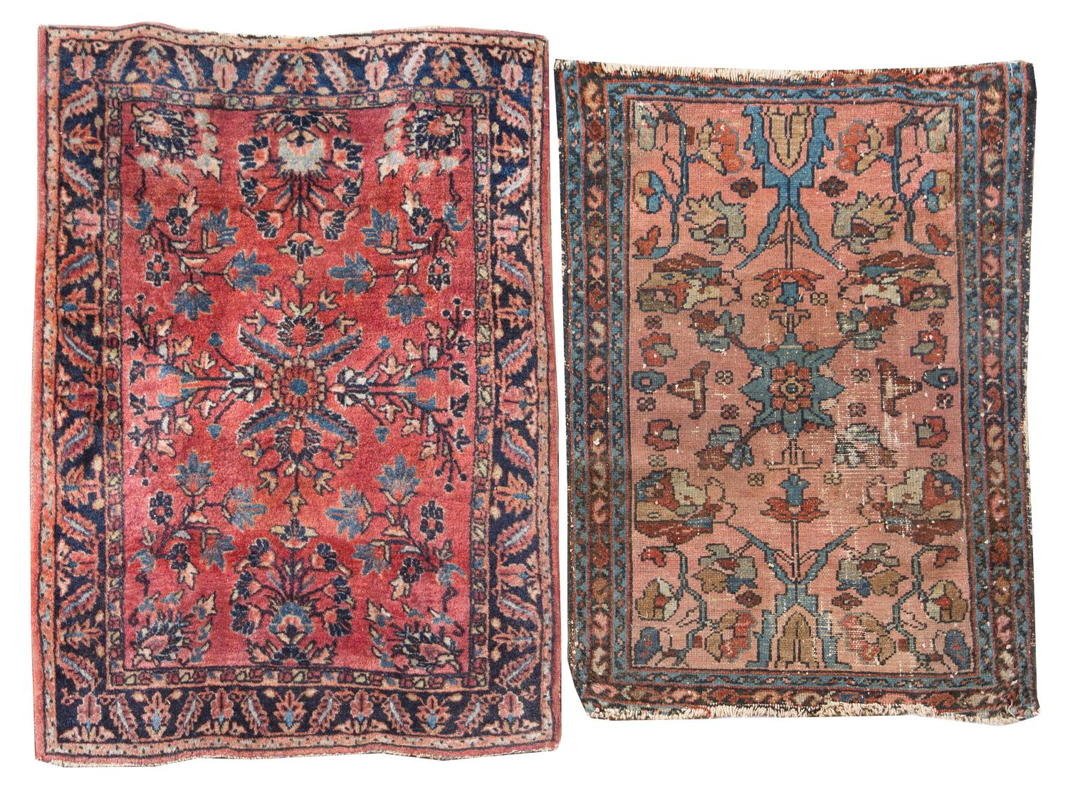 A Sarouk Mat Smaller 2 feet 6 1/2 inches x 1 foot 11 1/4 inches. — 20TH CENTURY