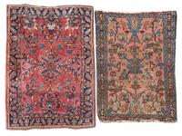 A Sarouk Mat Smaller 2 feet 6 1/2 inches x 1 foot 11 1/4 inches. — 20TH CENTURY
