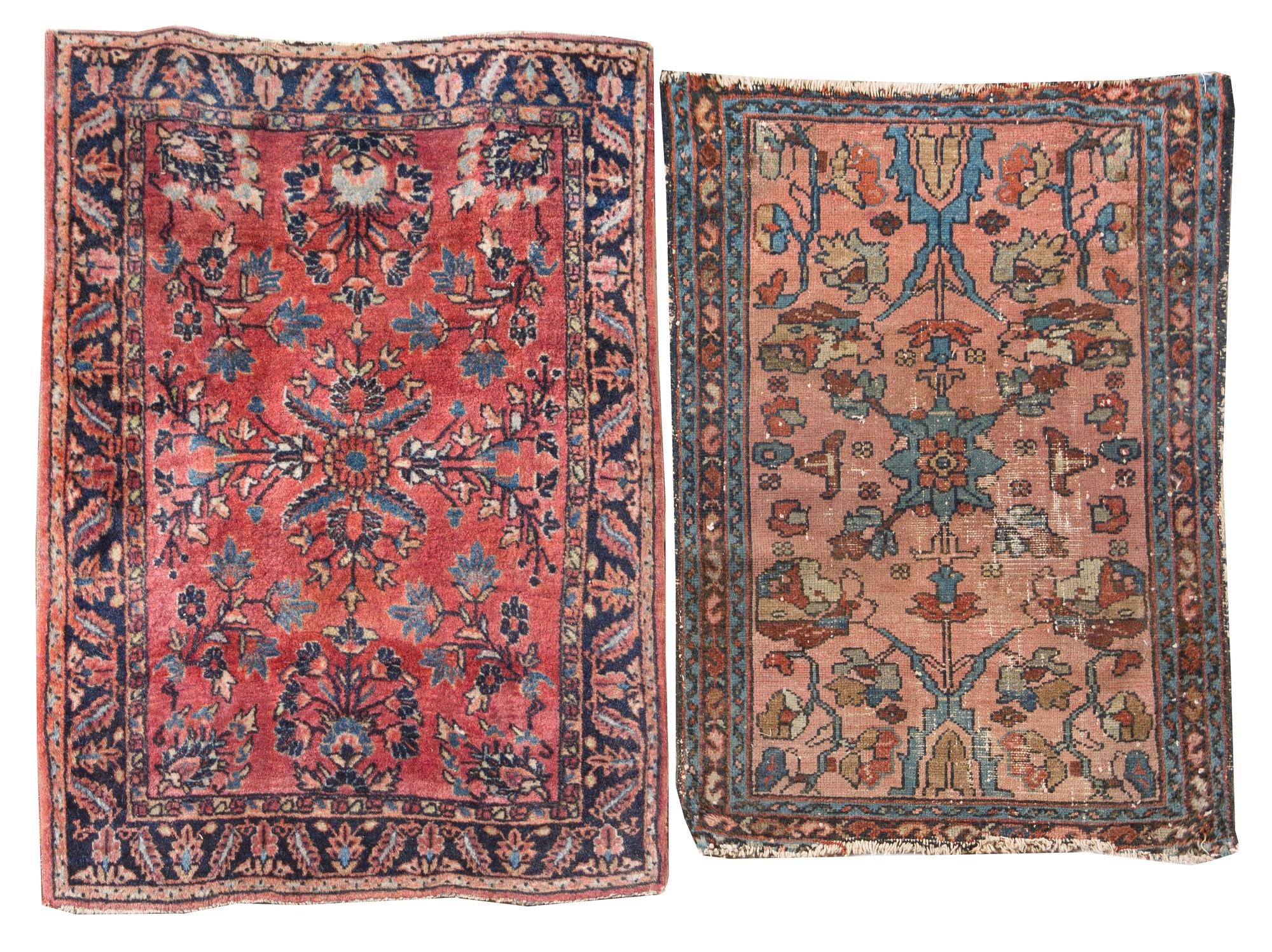A Sarouk Mat Smaller 2 feet 6 1/2 inches x 1 foot 11 1/4 inches. — 20TH CENTURY