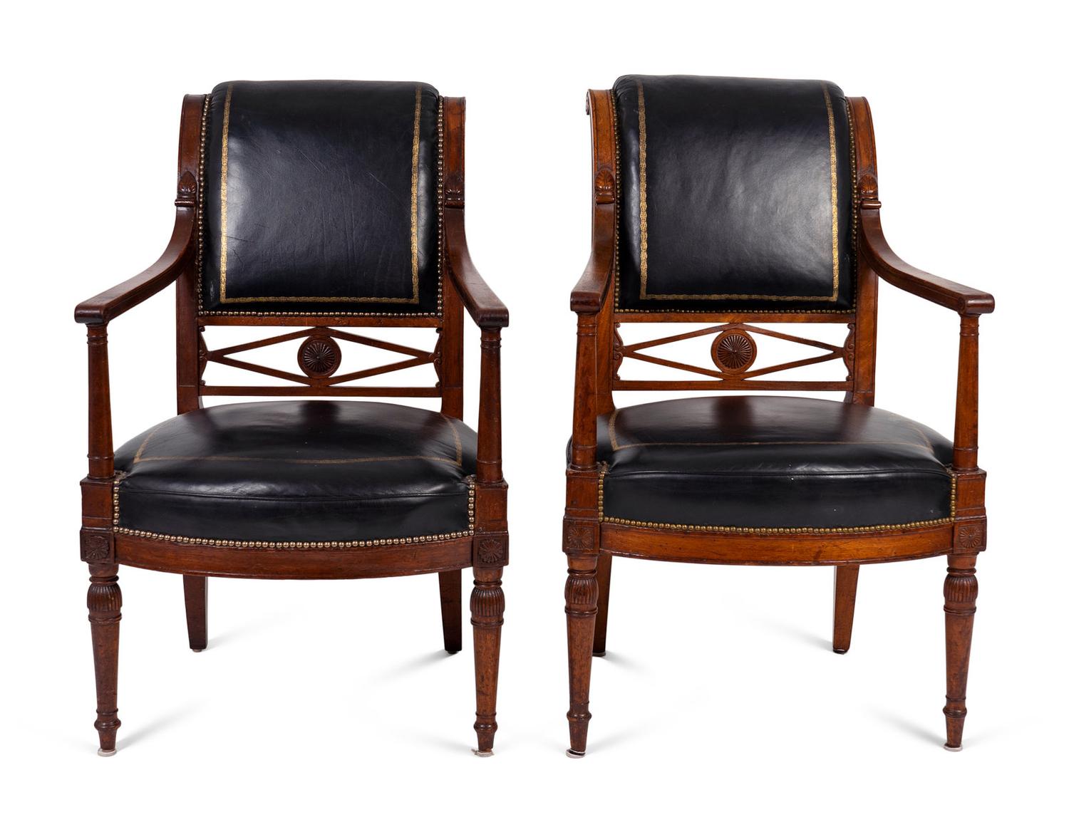 A Set of Four Directoire Mahogany Fauteuils A Chassis by Jacob Freres — CIRCA 1796-1803