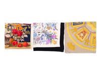 Three Designer Scarves: One Hermès, One Gucci, and One Valentino