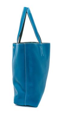 An Hermes Malachite/Bleu Izmir 45cm Taurillon Clemence Double Sens Tote, 17.5" x 15.5" x 5".