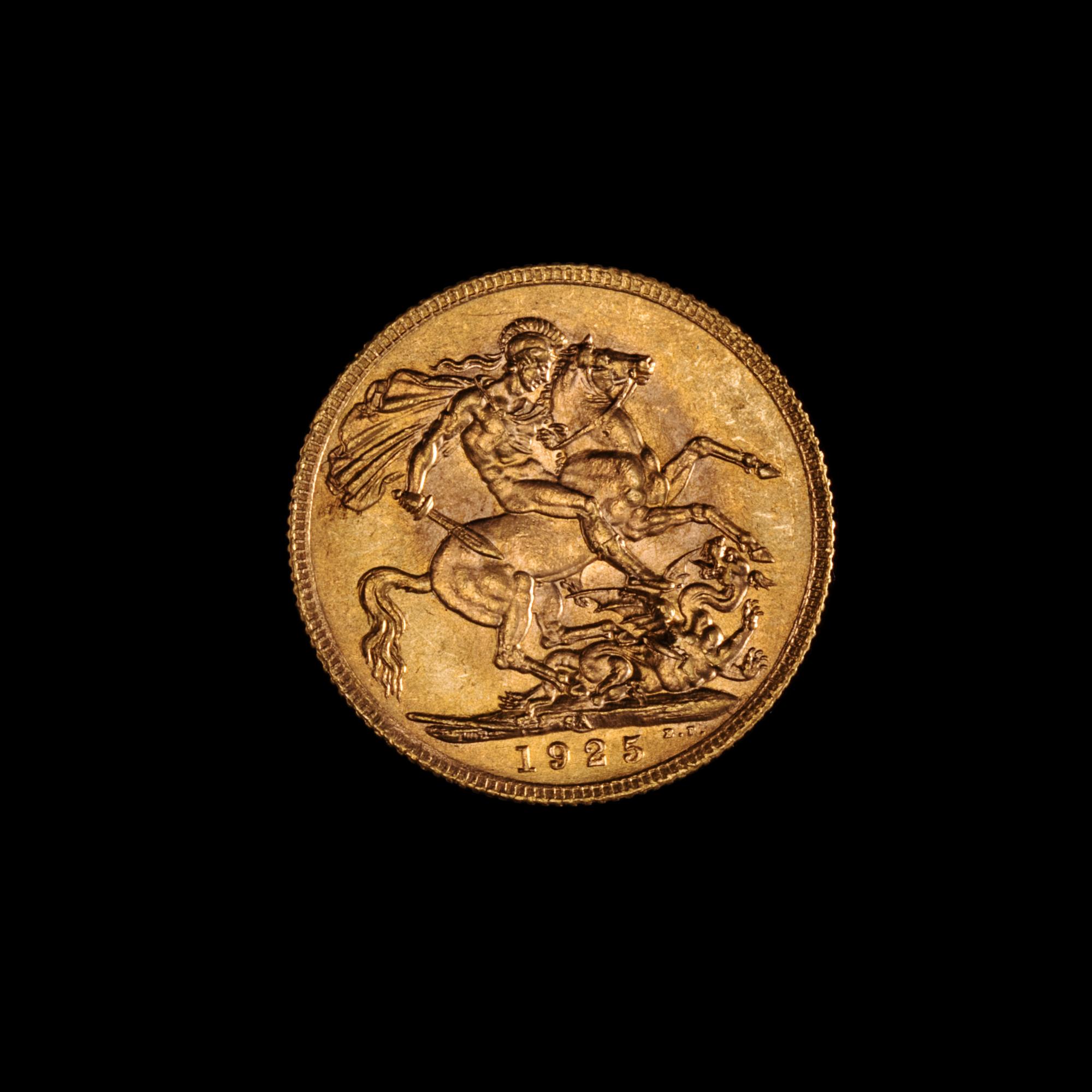A United Kingdom 1925-SA Sovereign: George V-Pretoria Mint Gold Coin