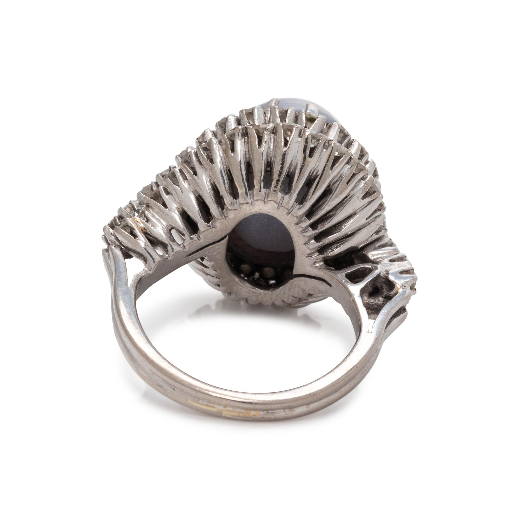 STAR SAPPHIRE AND DIAMOND RING