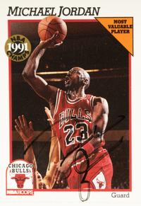 A Chicago Bulls Signed Uncut Sheet of 1992 NBA Hoops Basketball Cards Featuring Michael Jordan and Scottie Pippen (Beckett Authentication Services Letter),