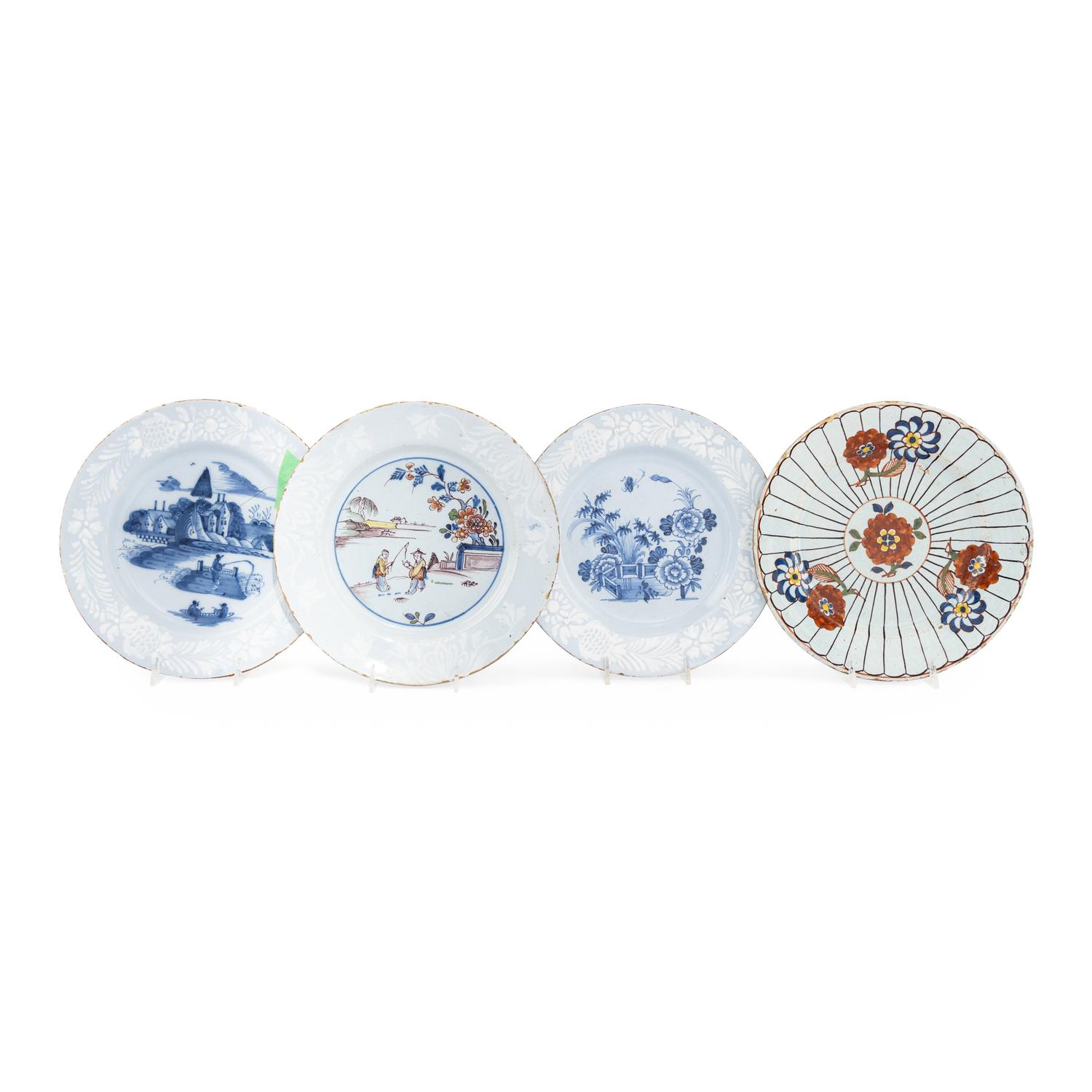 A Collection of Three English Chinoiserie Decorated Plates