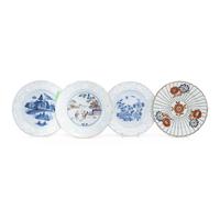 A Collection of Three English Chinoiserie Decorated Plates