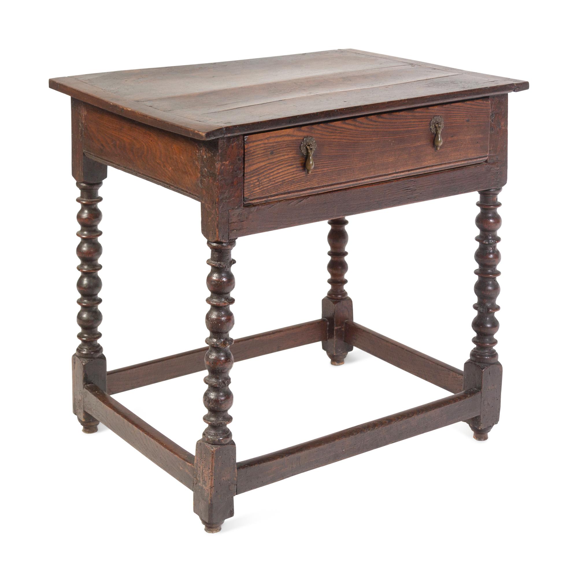 A William and Mary Oak Side Table