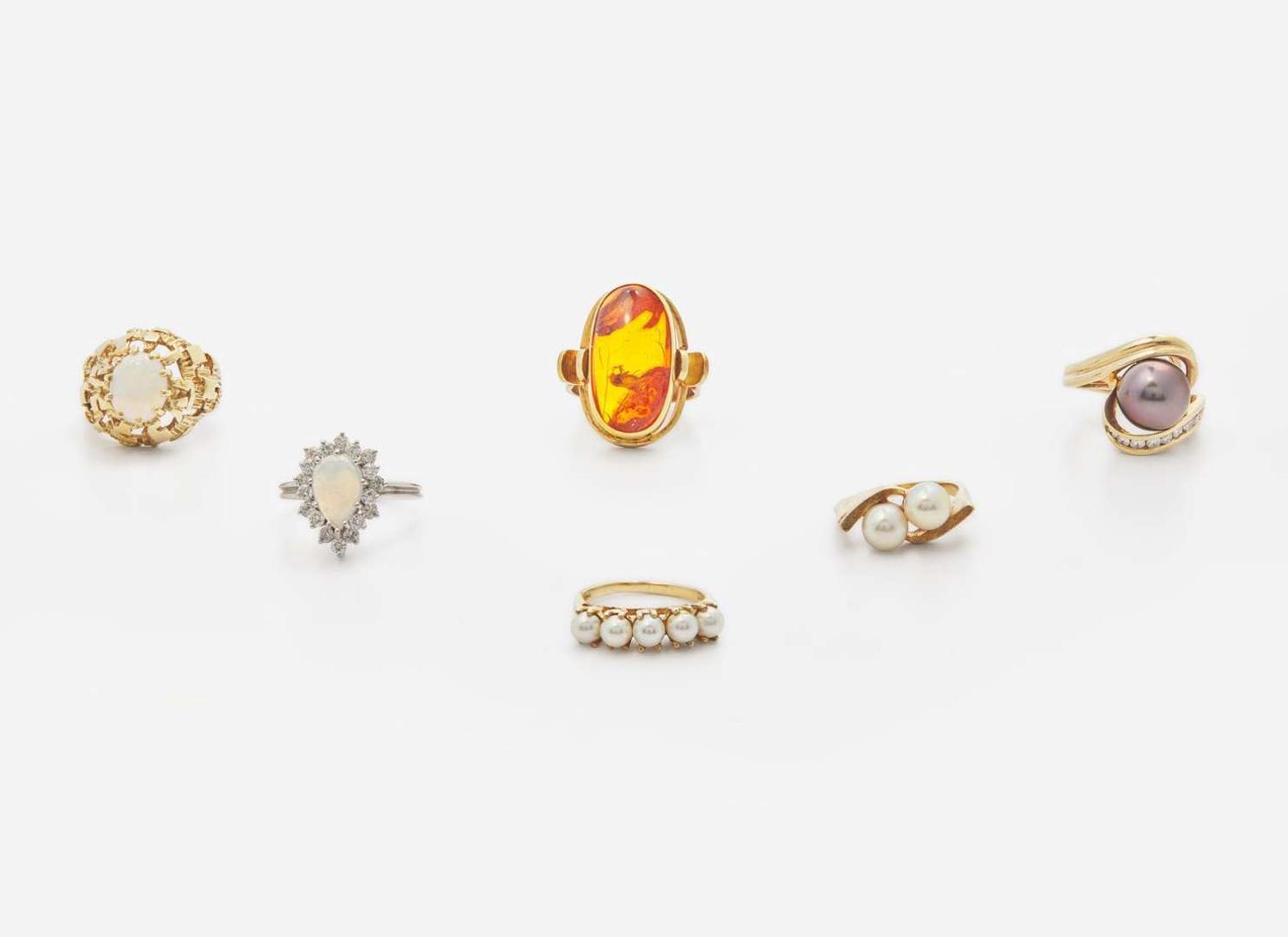 An Assorted Collection of Gold and Gemstone Jewelry