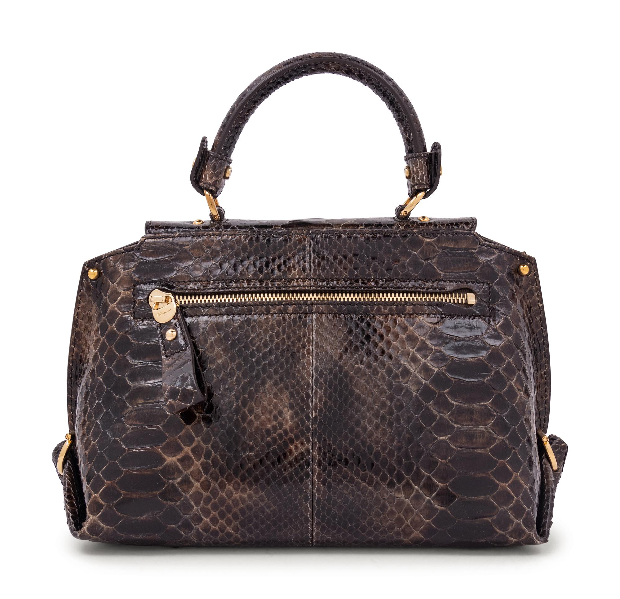 Salvatore Ferragamo Brown Python Bag, 2000s