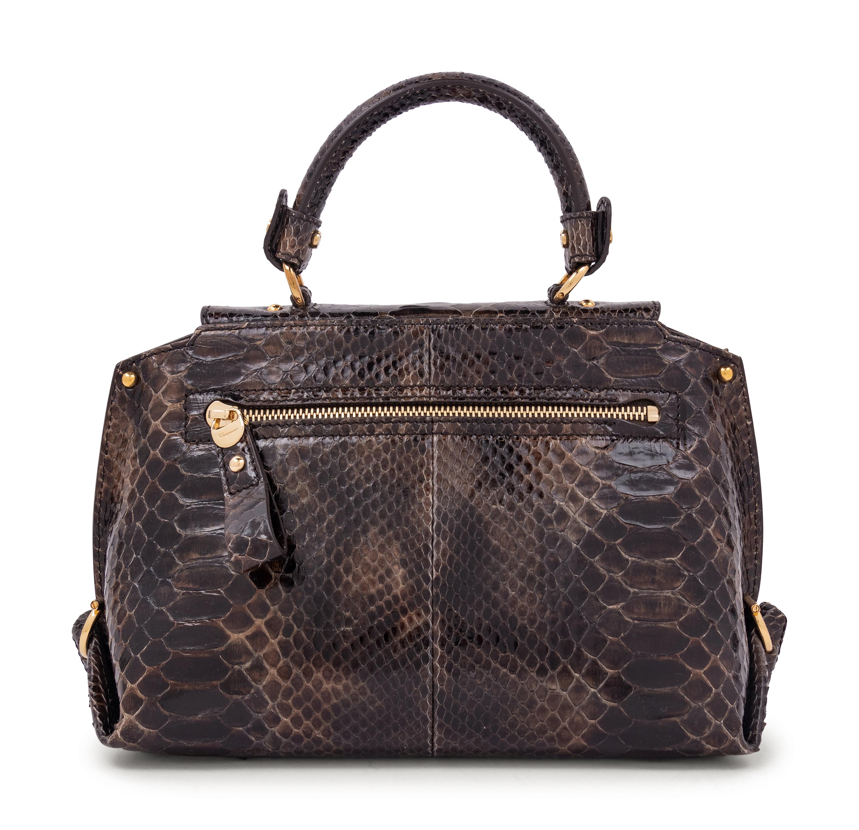 Salvatore Ferragamo Brown Python Bag, 2000s