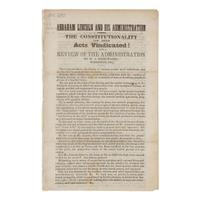 [PRO & ANTI-LINCOLN CAMPAIGN]. A group of 10 pamphlets, comprising: