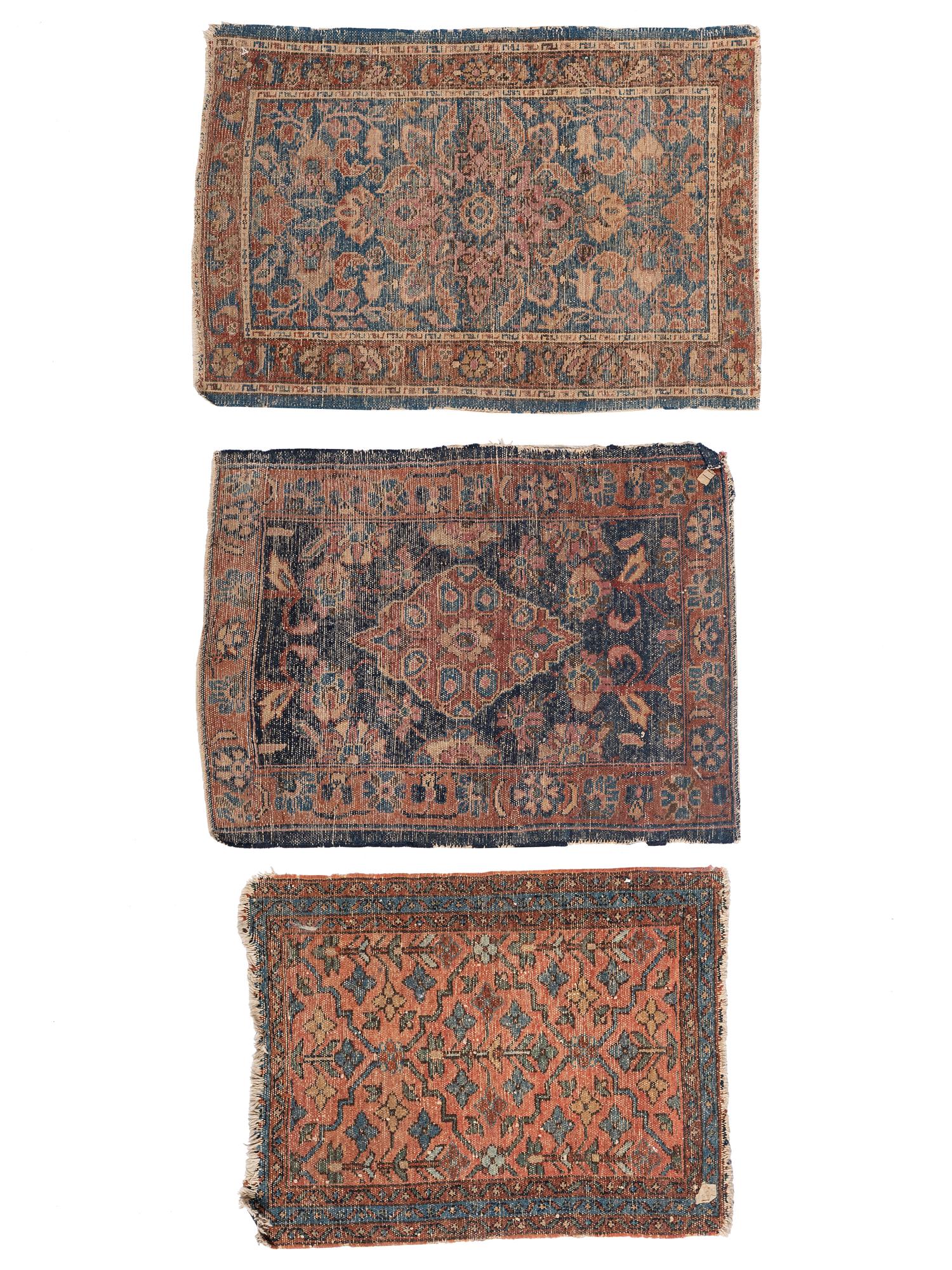 Three Small Persian Wool Mats