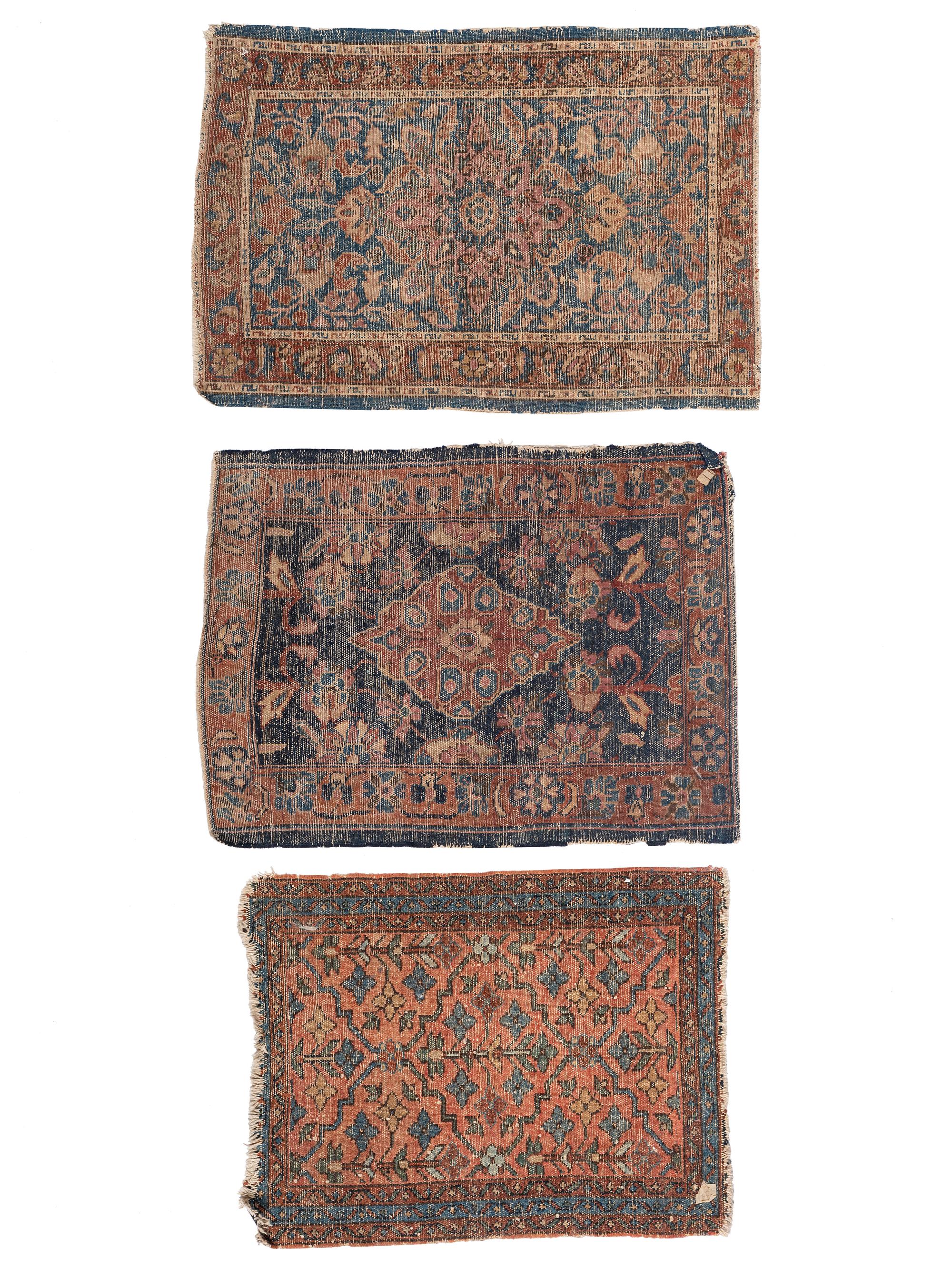 Three Small Persian Wool Mats
