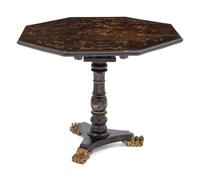 A Regency Japanned Tilt-Top Table