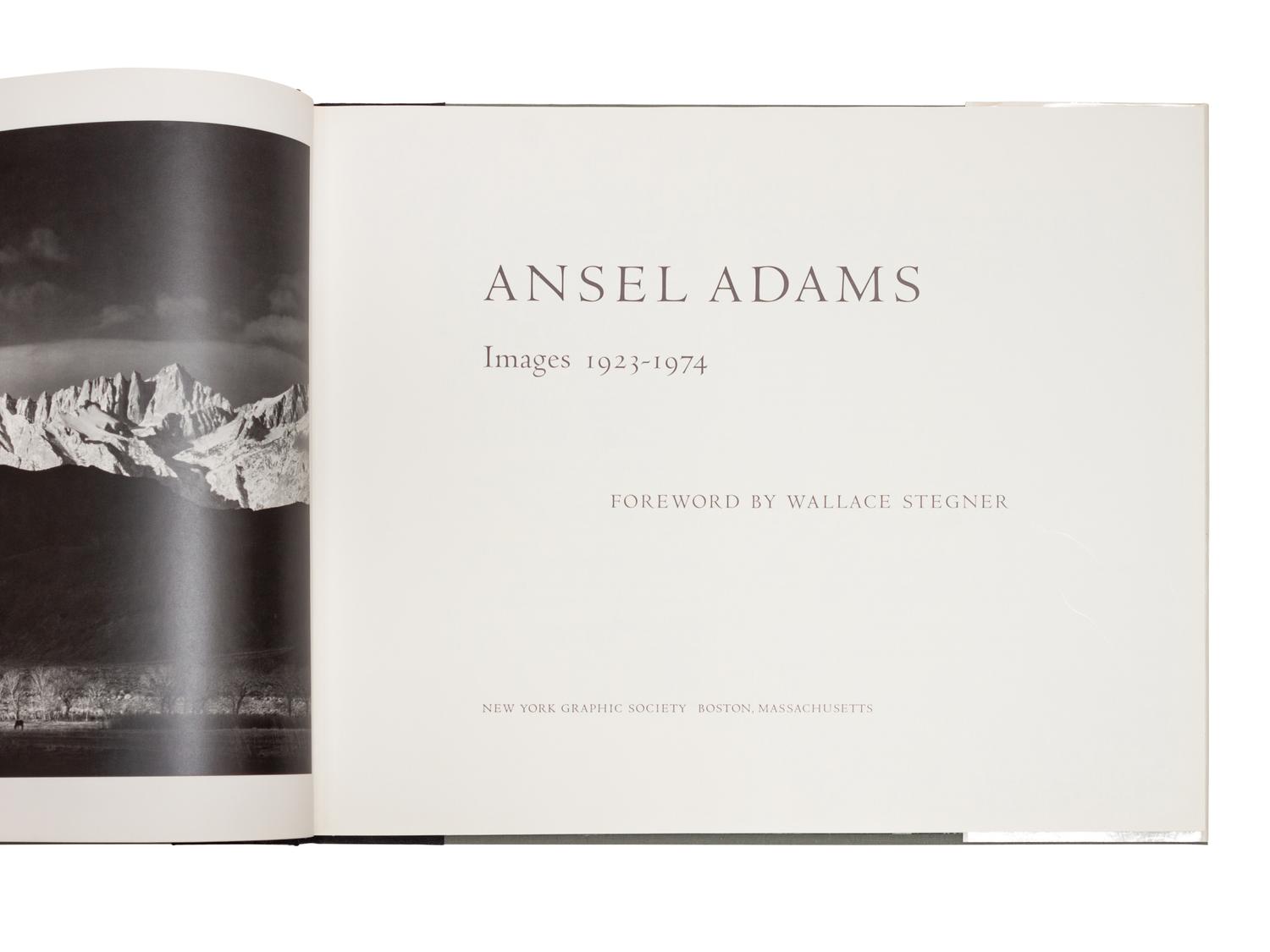 ADAMS, Ansel. Ansel Adams Images 1923-1974 . New York: New York Graphic Society, 1974.
