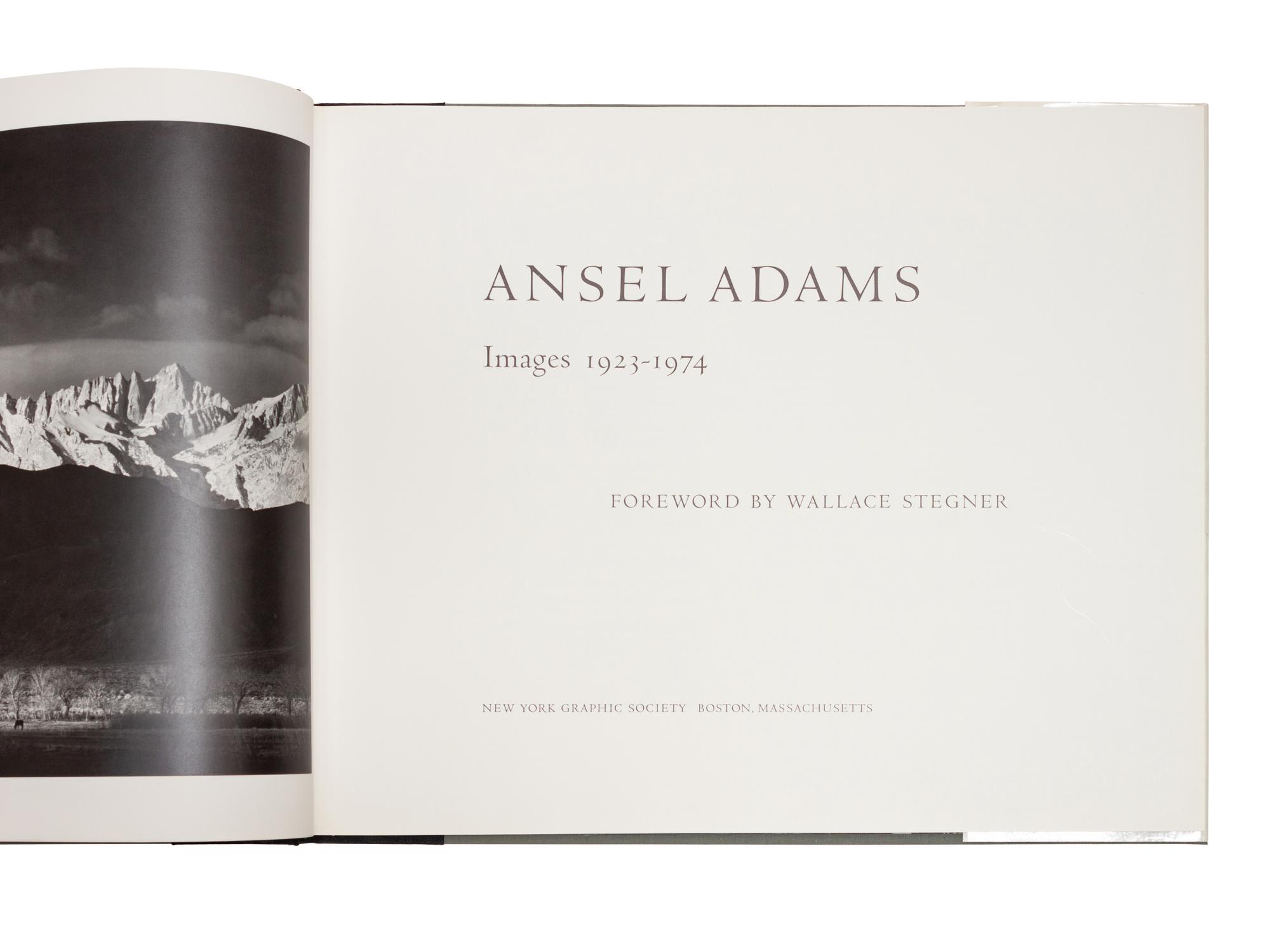 ADAMS, Ansel. Ansel Adams Images 1923-1974 . New York: New York Graphic Society, 1974.