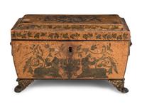 A George III Penwork Tea Caddy