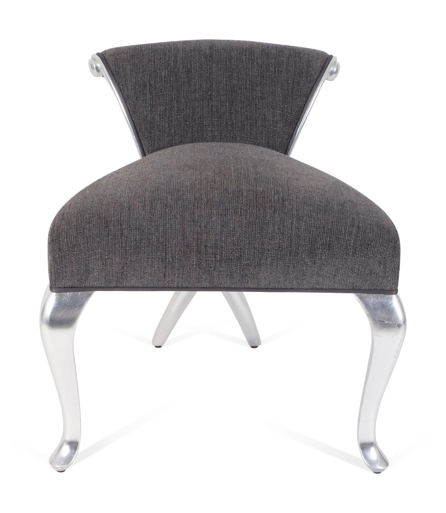 A Christopher Guy Silver Leaf Givenchy Vanity Chair — 21ST CENTURY