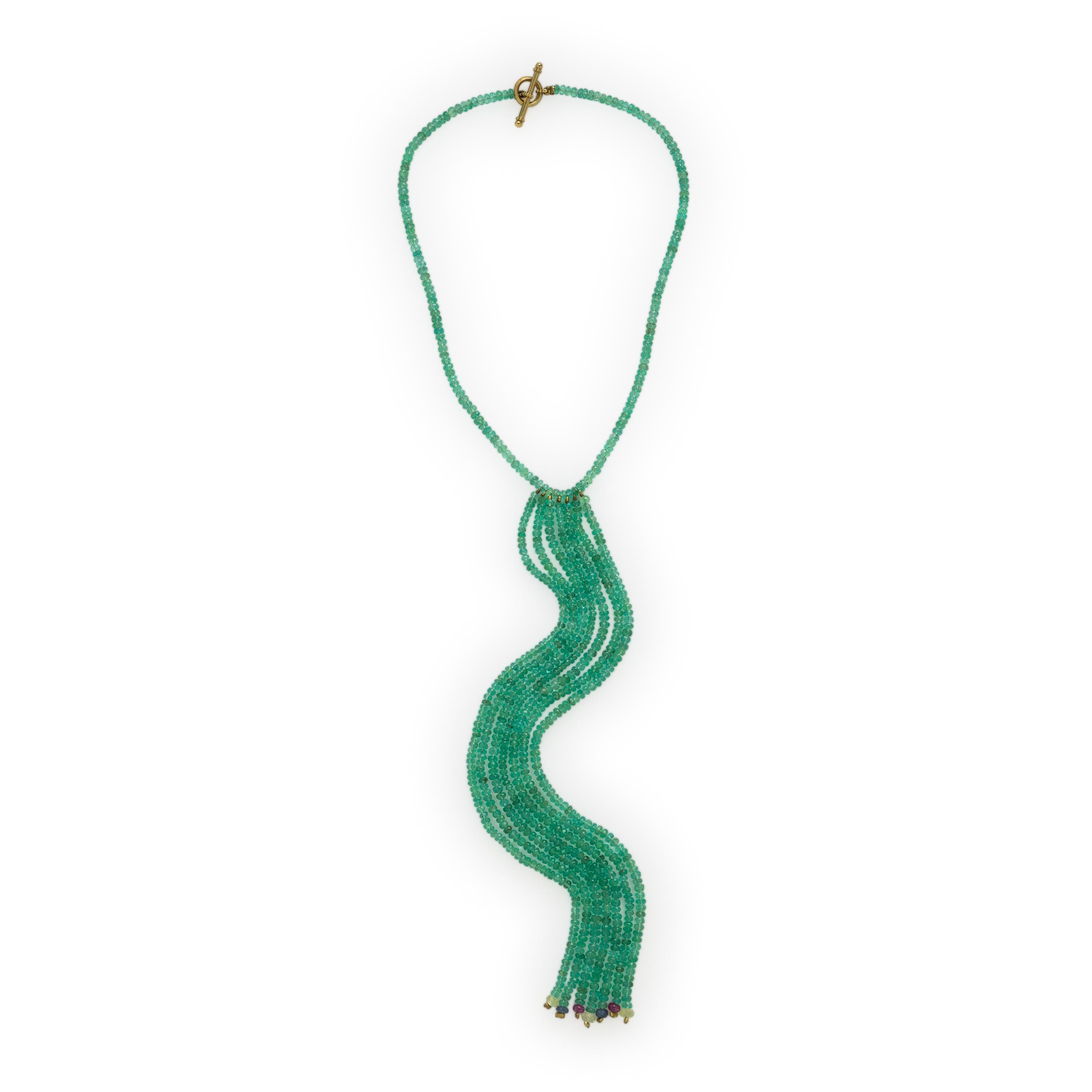 Emerald and Yellow Gold Necklace