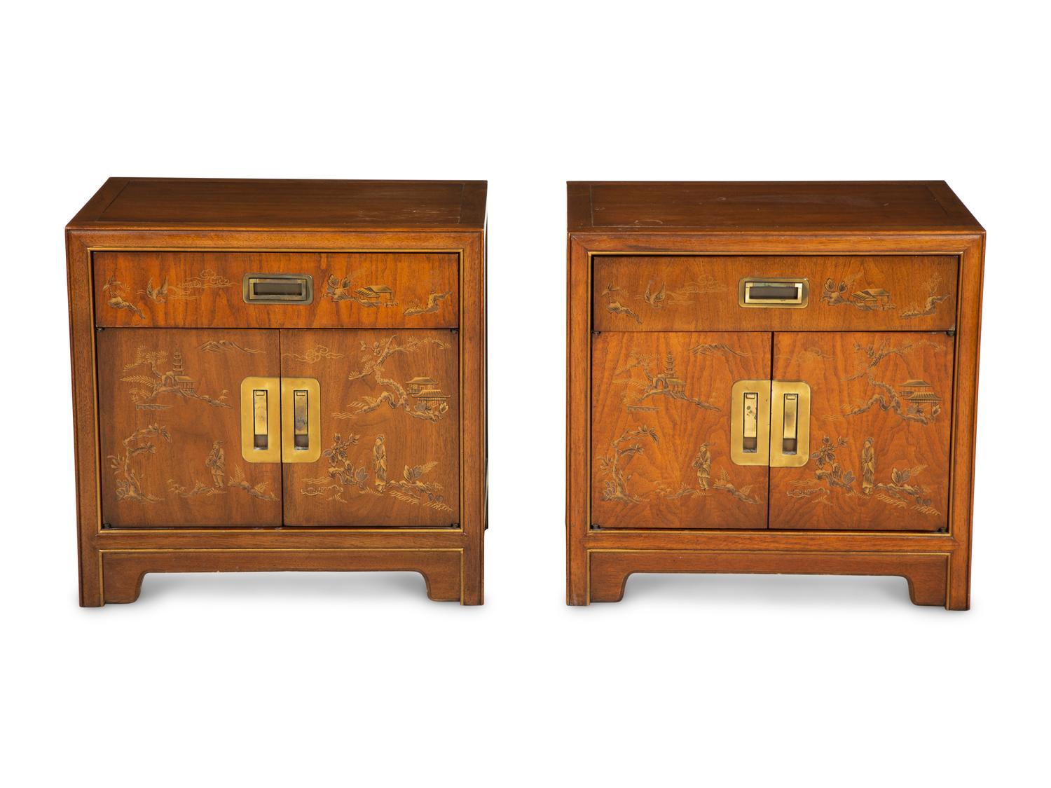 A Pair of Drexel Heritage Dynasty Bedside Cabinets