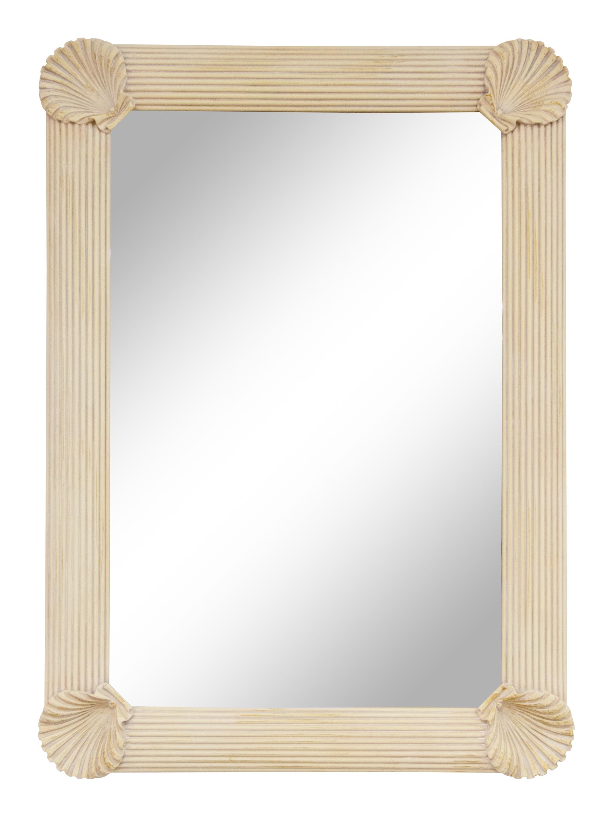 A Scallop Motif Beveled Wall Mirror