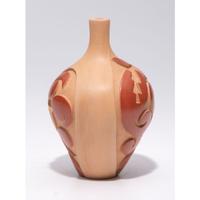 Carved Micaceous Redware Jar, with Avanyu and Raindrops