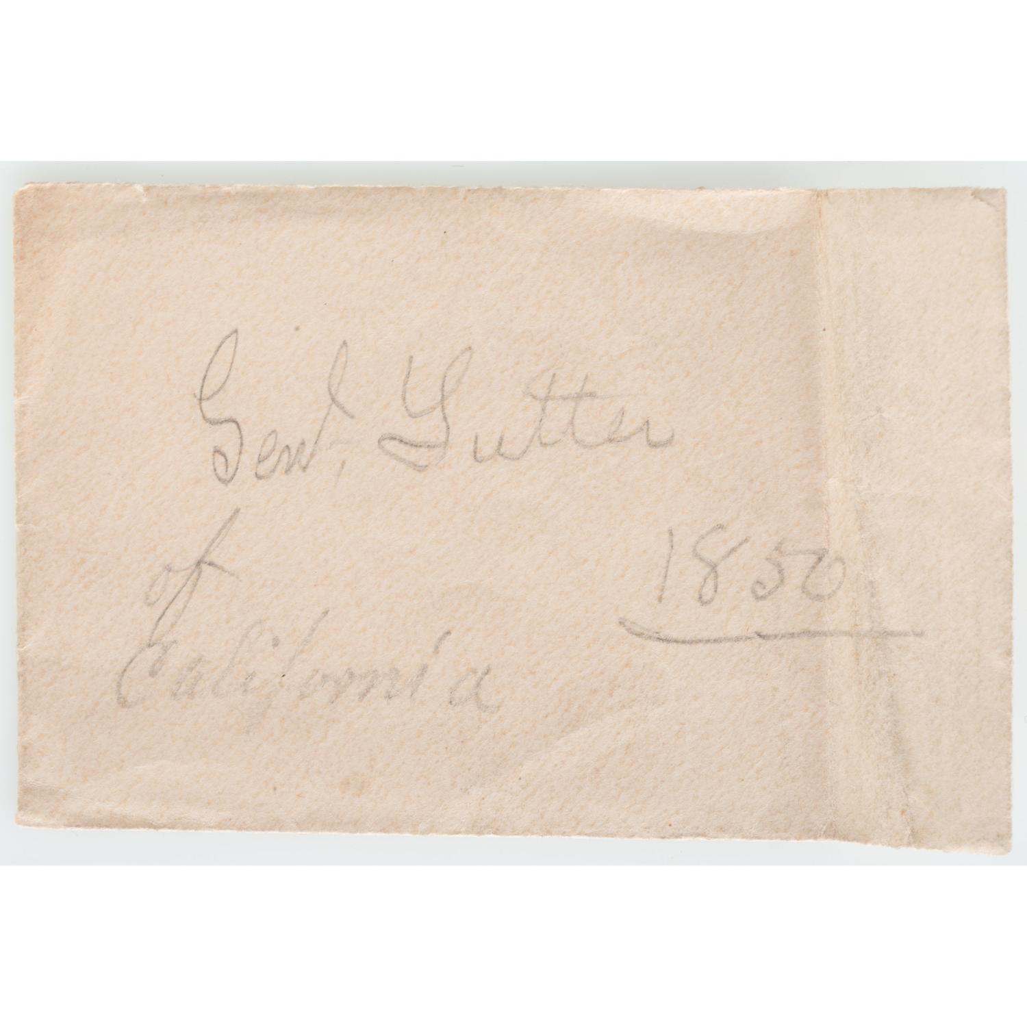 California Pioneer John Augustus Sutter, Sixth Plate Daguerreotype and Autograph