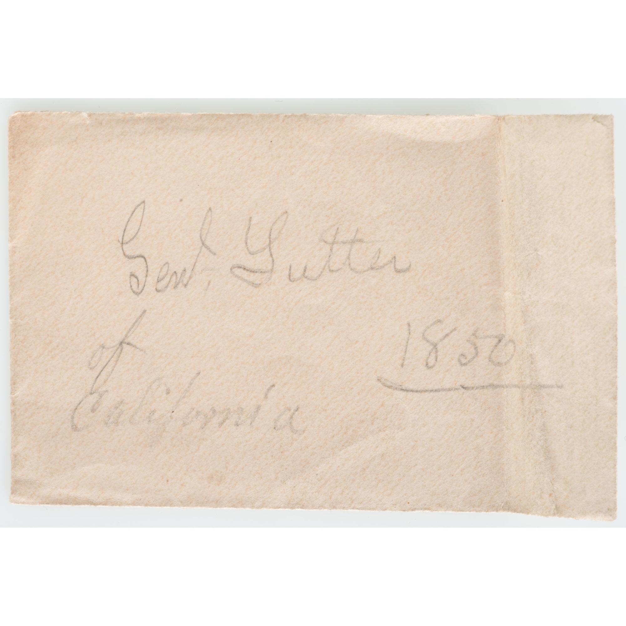 California Pioneer John Augustus Sutter, Sixth Plate Daguerreotype and Autograph