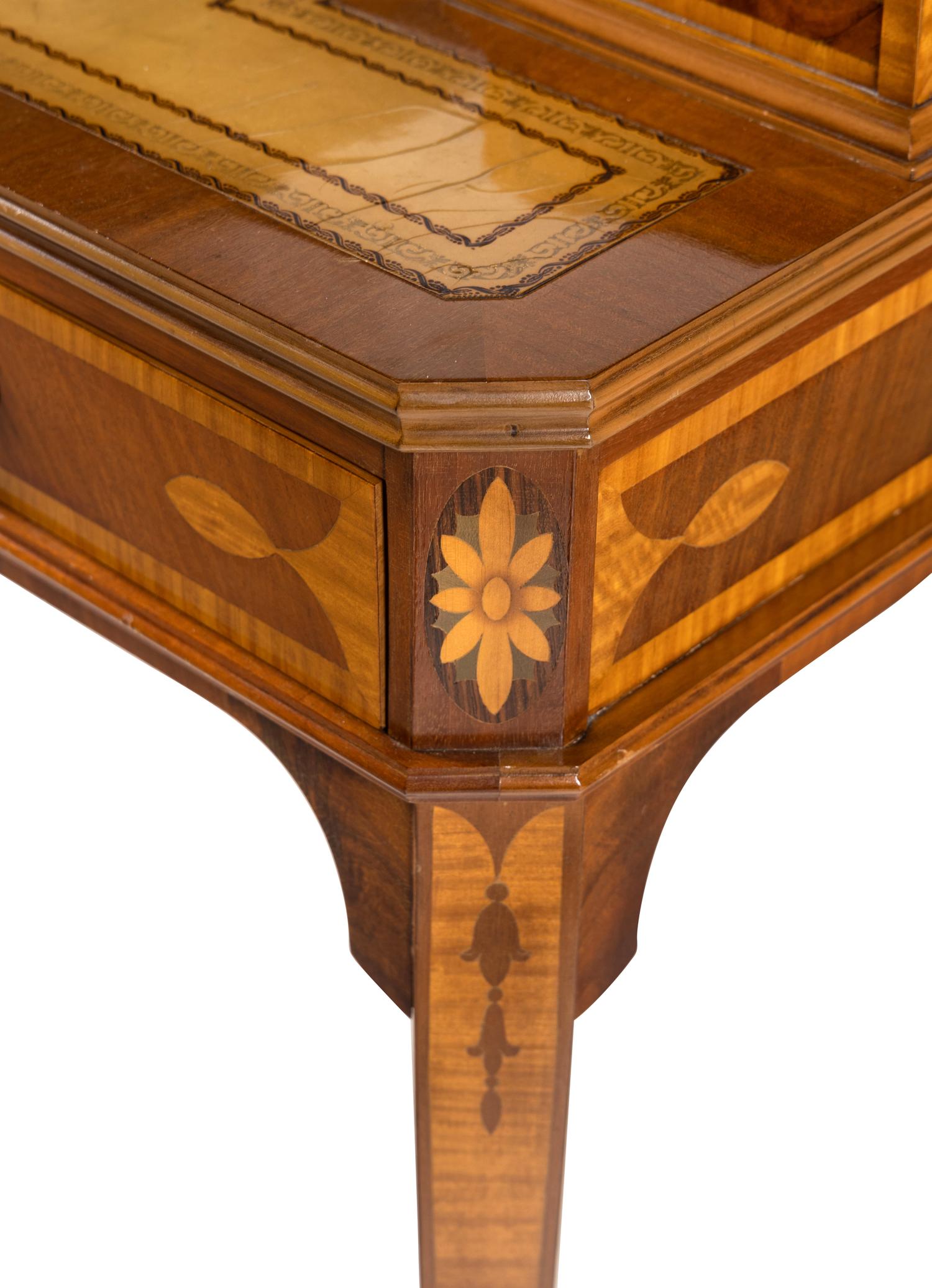An Edwardian Style Marquetry 'Carlton House' Desk