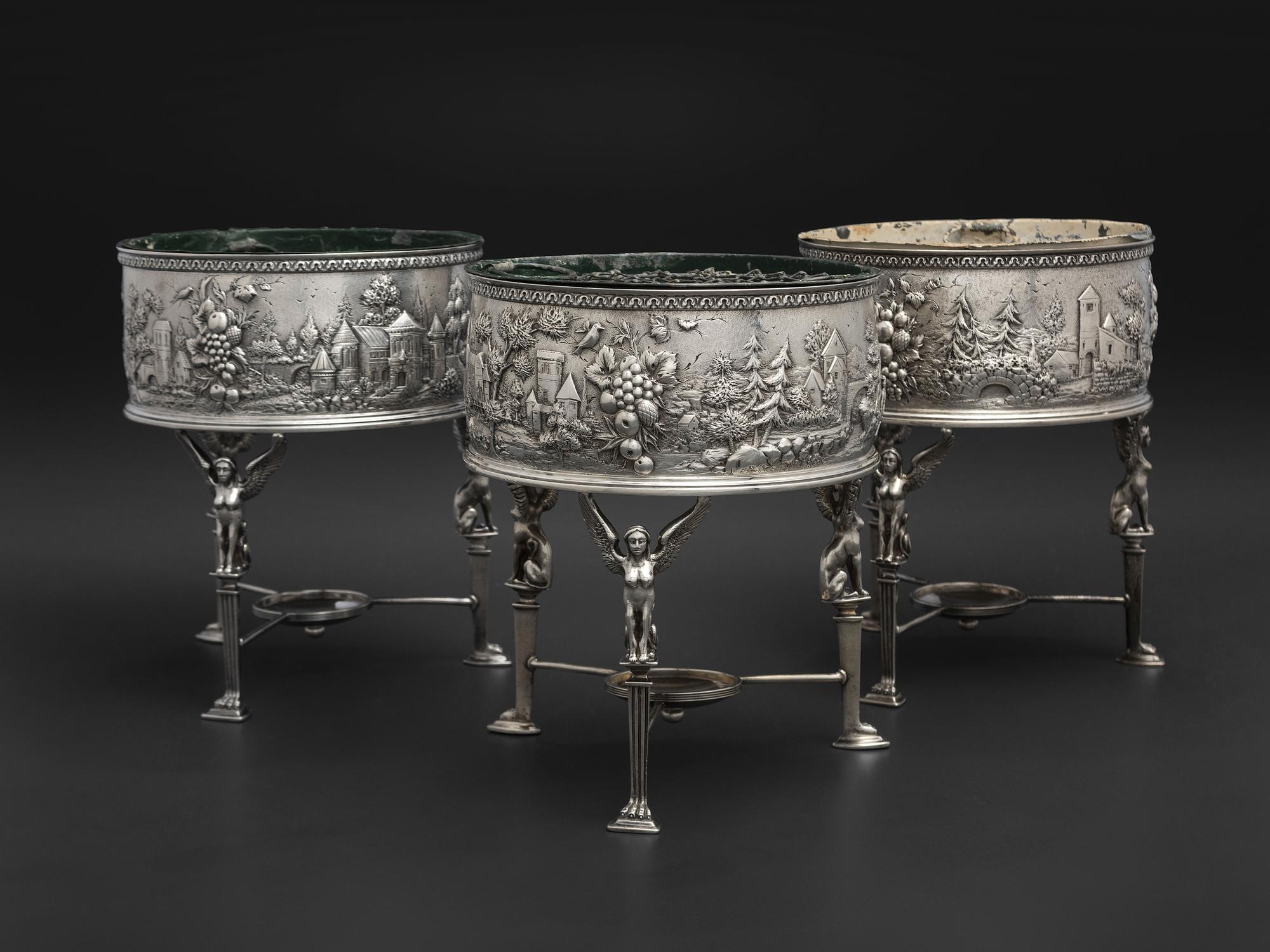 Three American Silver Centerpiece Jardinieres