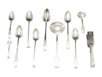 A Collection of Irish and English Silver Flatware Articles