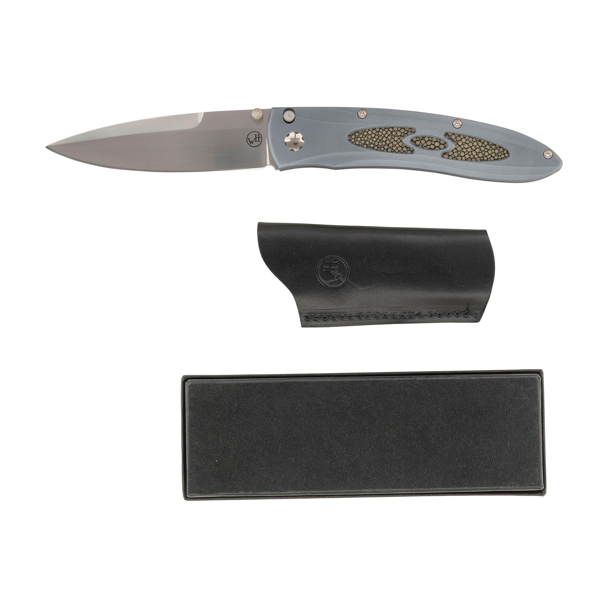 William Henry Matt Lock Knife in Box with Sheath