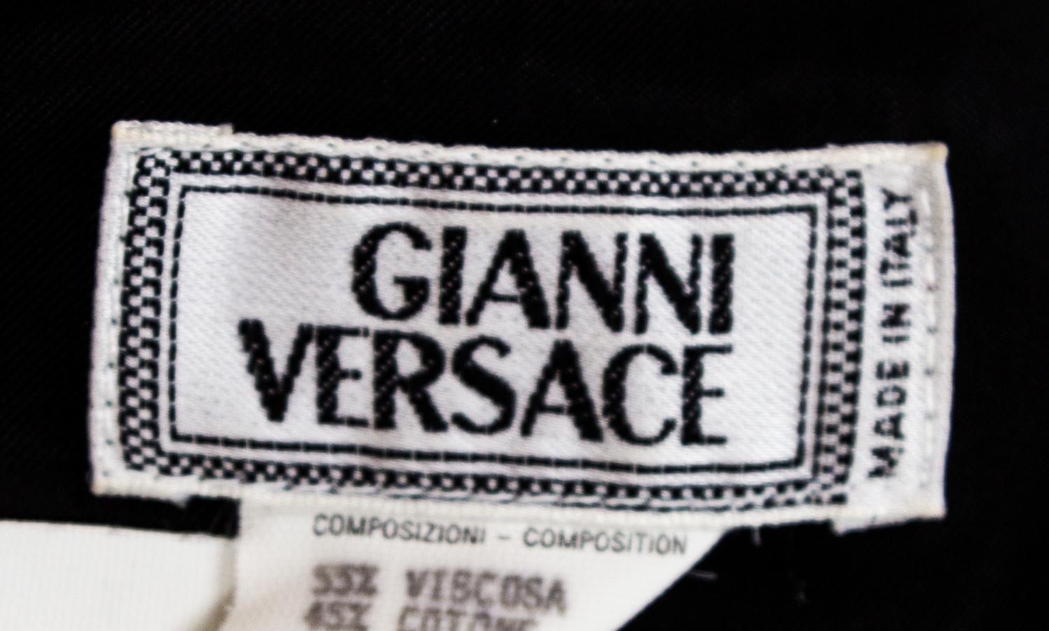 A Gianni Versace Black Rayon and Cotton Print Vest, Size 48.