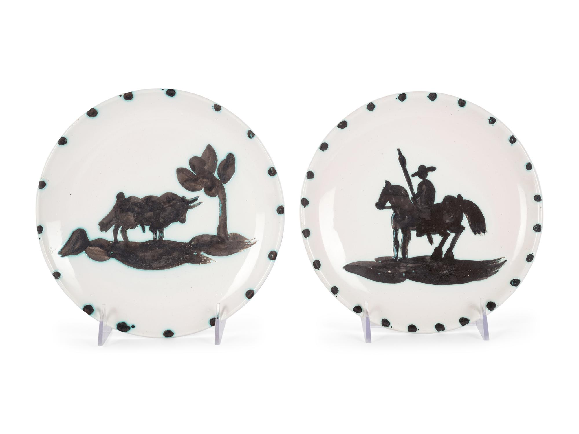 A pair of ceramics ( Taureau sous l’Arbre; Picador )(A.R. 159-160)