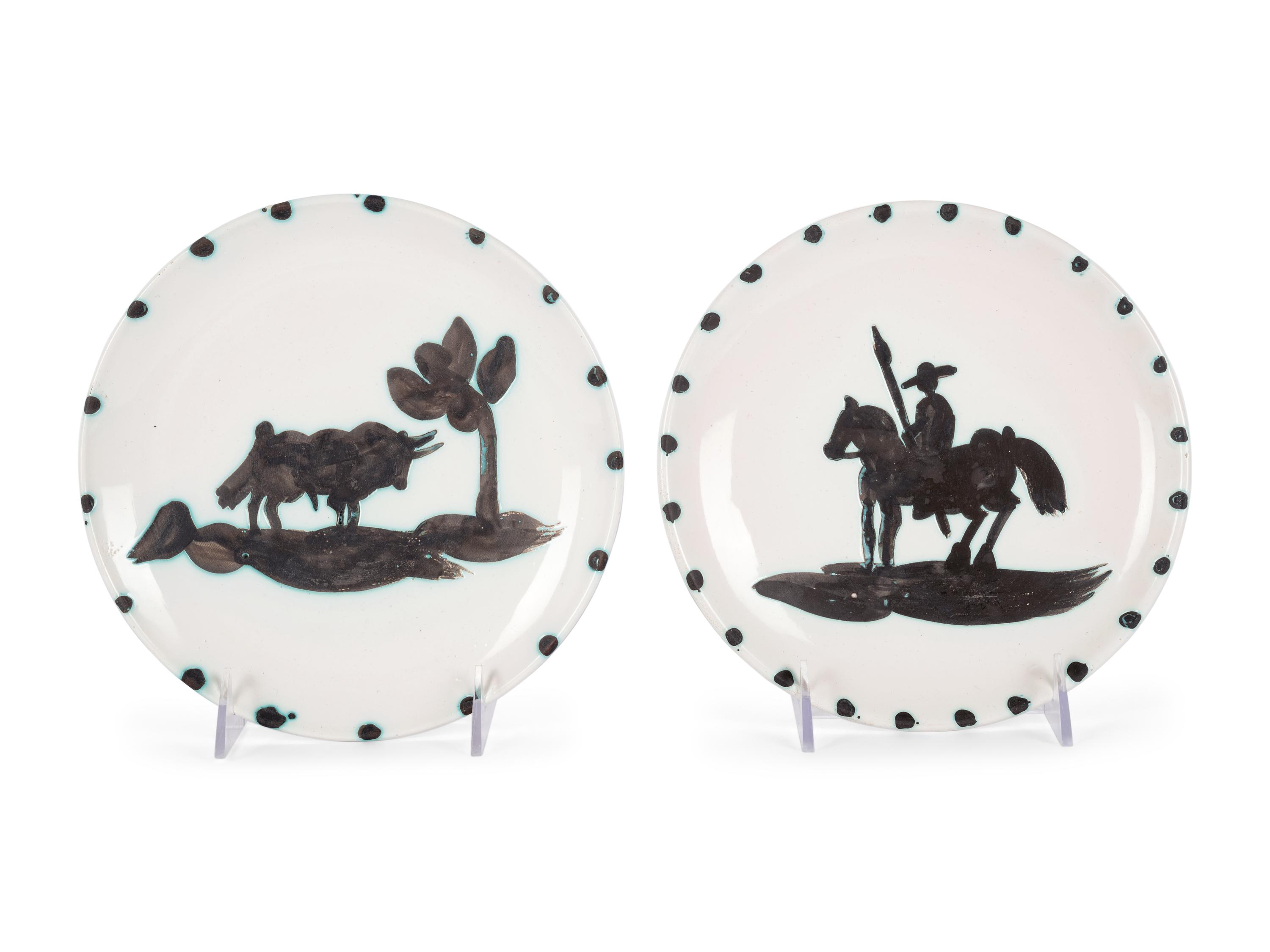 A pair of ceramics ( Taureau sous l’Arbre; Picador )(A.R. 159-160)