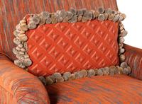 A George Smith Easy Chair and Ottoman with Custom Upholstery