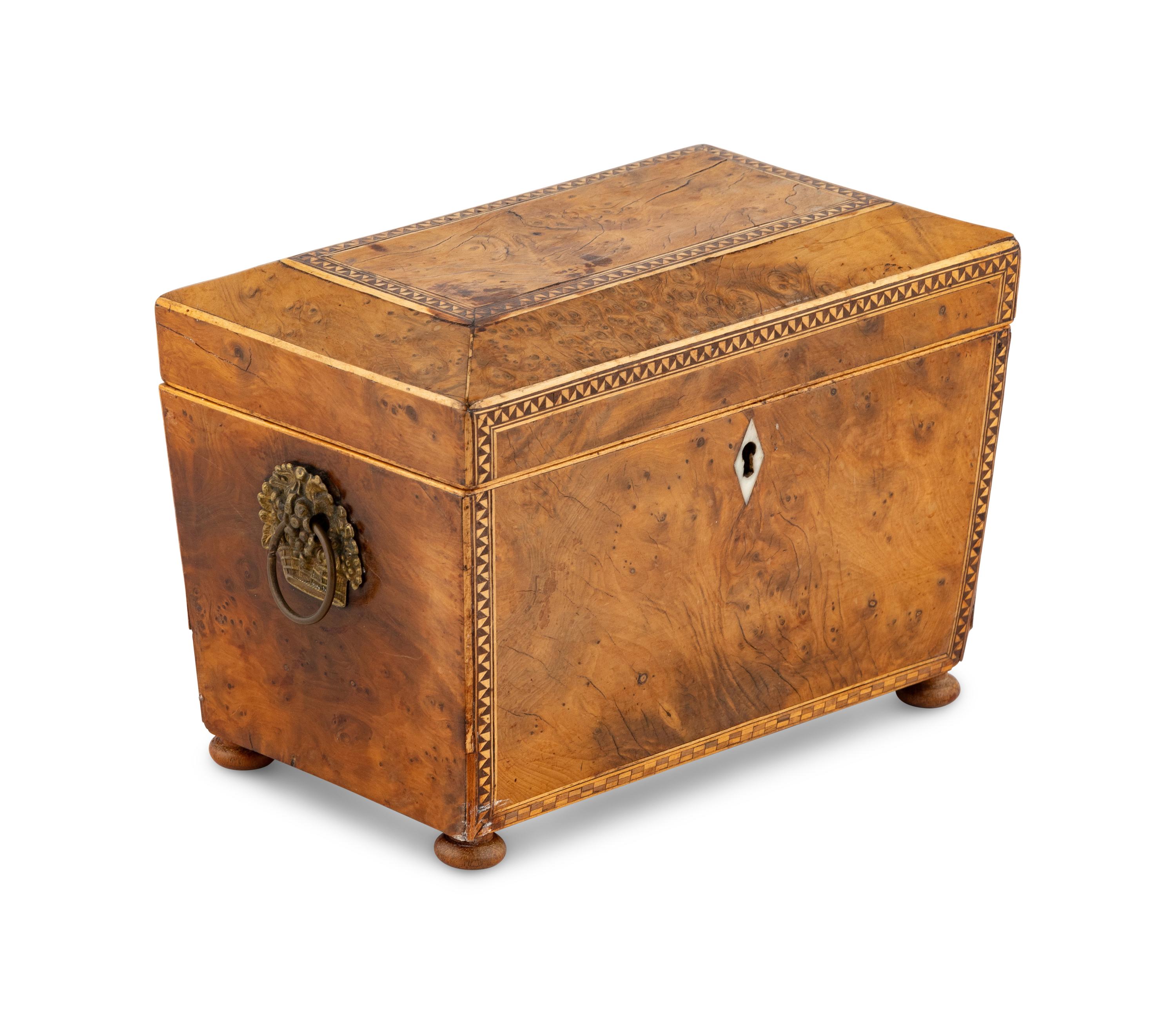 An English Walnut Tea Caddy