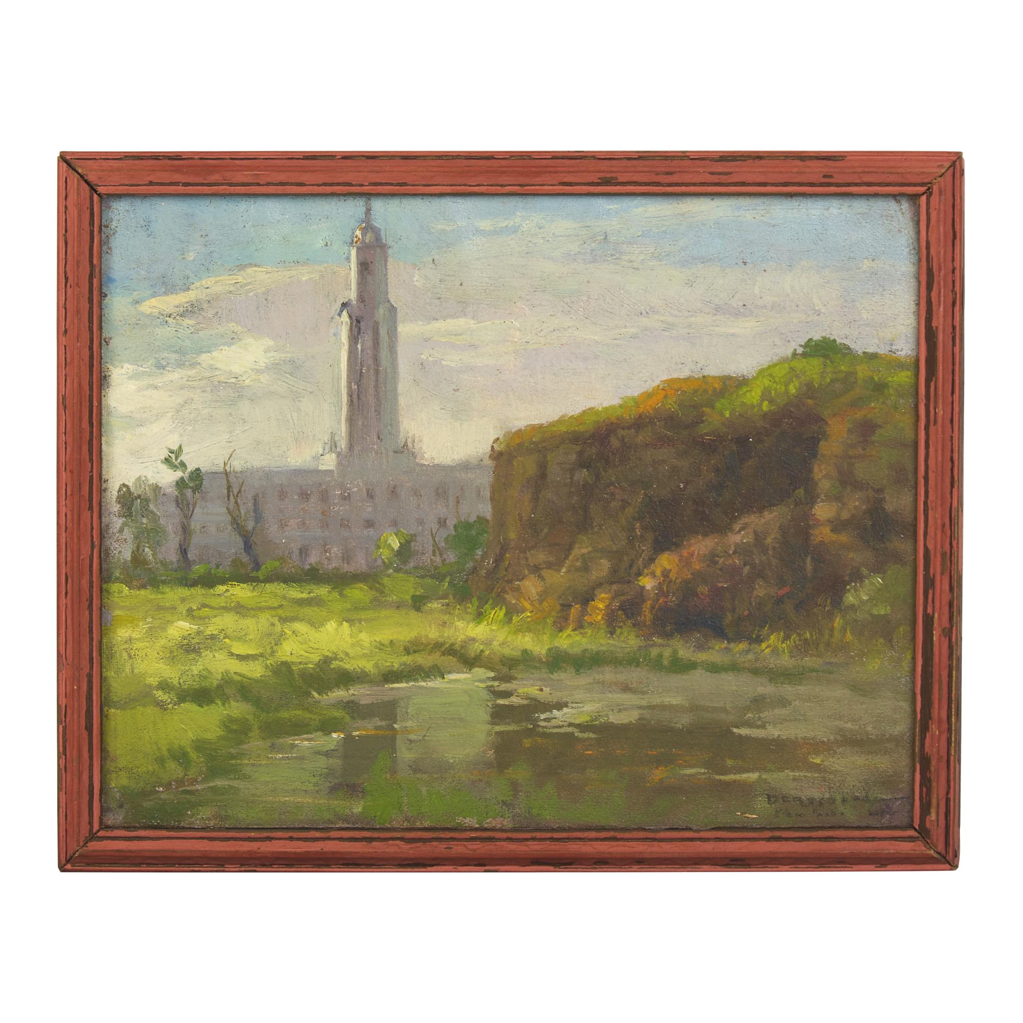 Philippine School, 20th century — Manila City Hall and Seascape (A Pair)